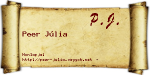 Peer Júlia névjegykártya